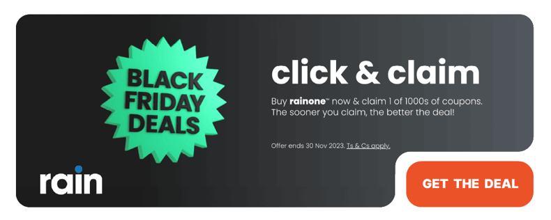 Rain Black Friday Promotion Banner